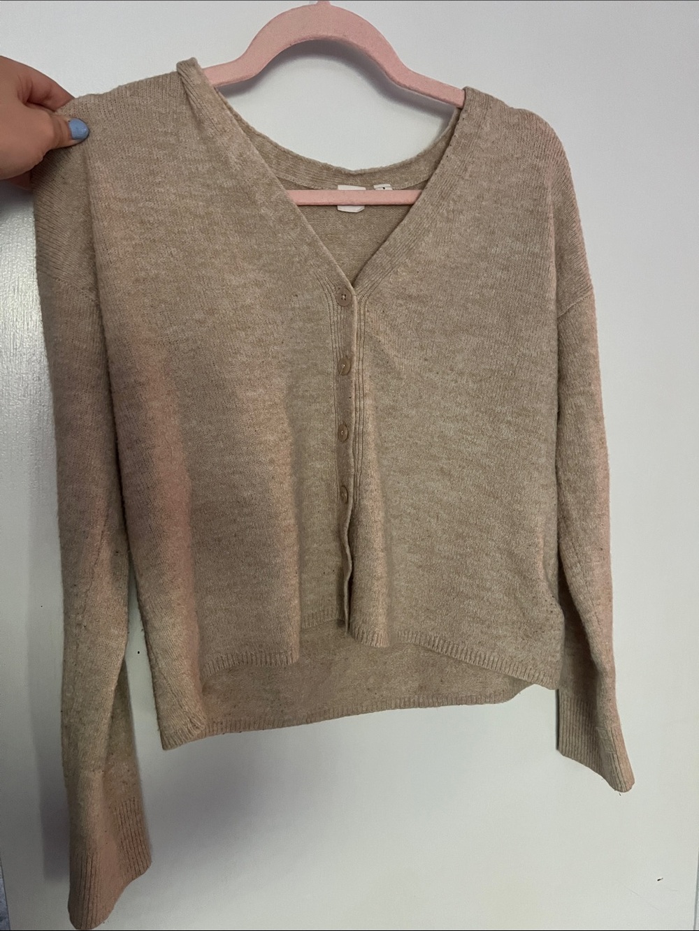 GAP Taupe V-Neck Button-Front Women's Cardigan